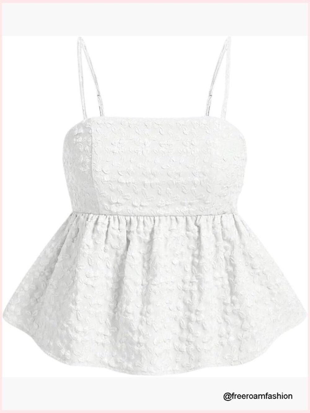 Babydoll Peplum Cami Crop Tank Top Ruffle